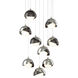 Brooklyn 9 Light 20.5 inch Sterling and Oil Rubbed Bronze Pendant Ceiling Light in Sterling/Oil Rubbed Bronze, Round