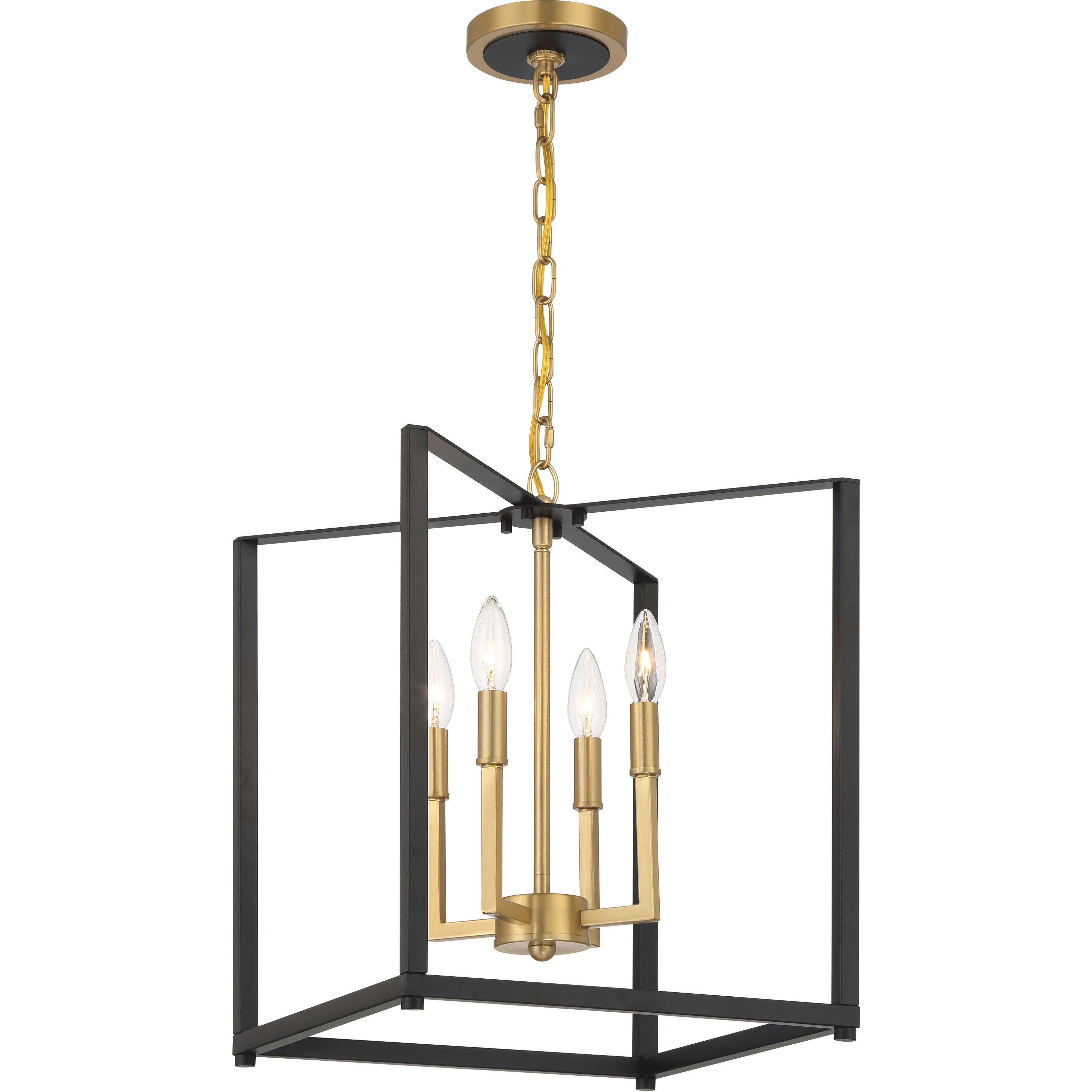 Colwick 4 Light 13.75 inch Matte Black and Signature Gold Pendant Ceiling Light