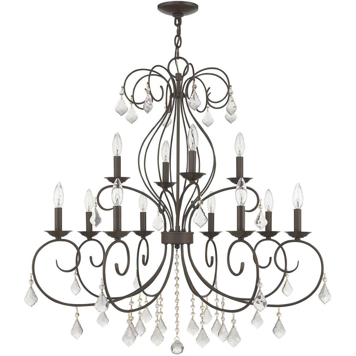 Donatella 12 Light 34.63 inch English Bronze Chandelier Ceiling Light