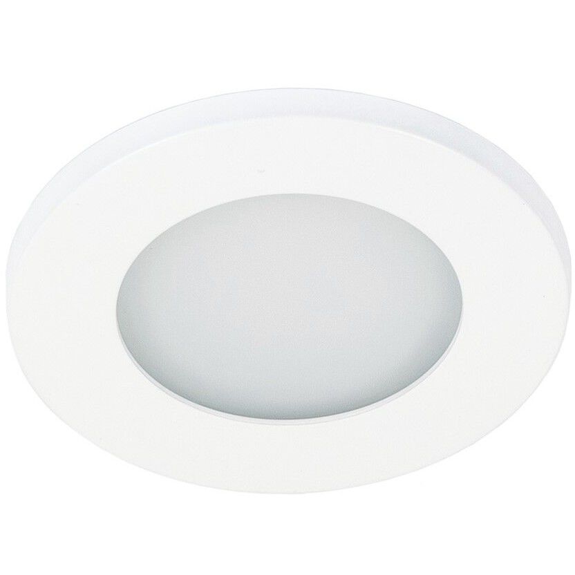 Miniature White Downlight Shower Trim, Round