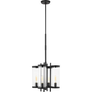 C&M by Chapman & Myers Eastham 4 Light 16.25 inch Textured Black Outdoor Chandelier