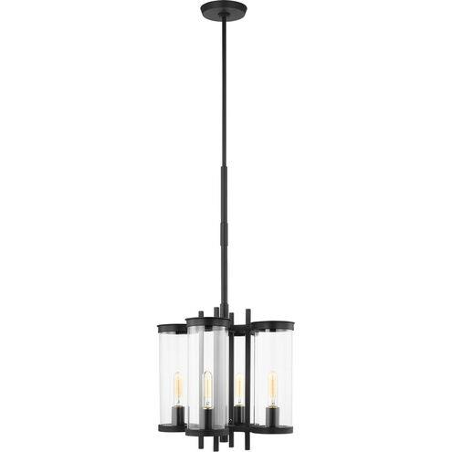 C&M by Chapman & Myers Eastham 4 Light 16.25 inch Textured Black Outdoor Chandelier