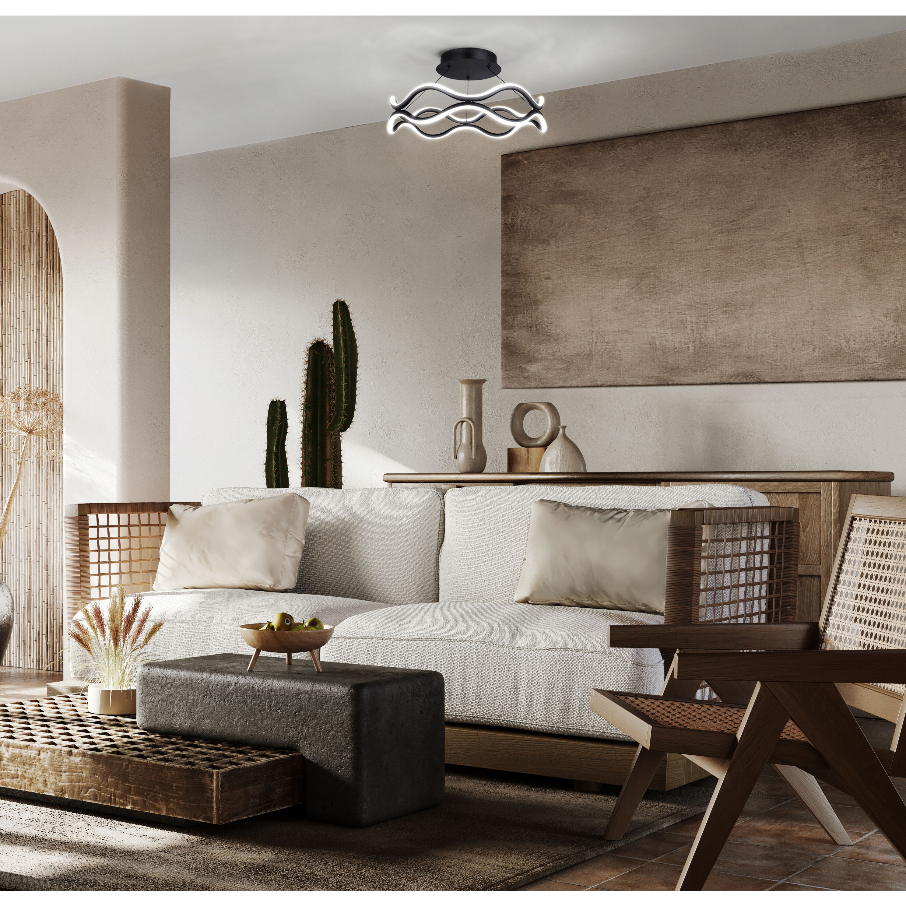 Castra LED 16.88 inch Black Semi-Flush Mount Ceiling Light