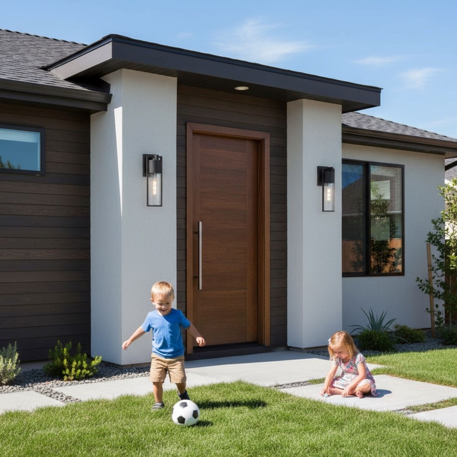 Bond LED 15.75 inch Black Outdoor Wall Light