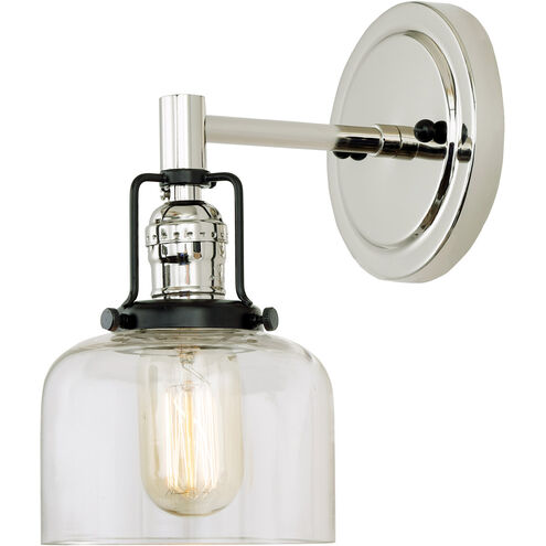 Nob Hill 1 Light 5 inch Polished Nickel and Black Wall Sconce Wall Light
