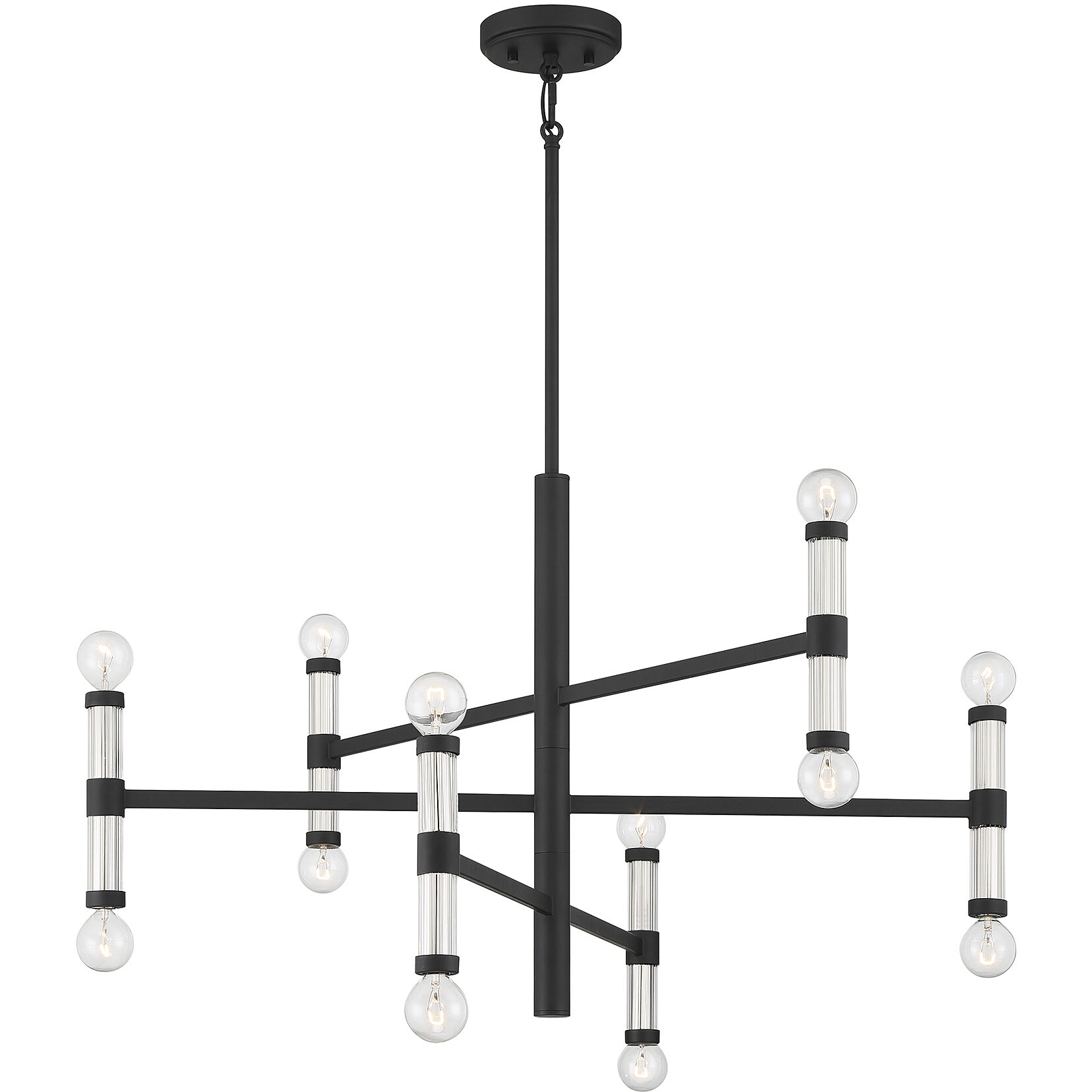 Kingsburg 12 Light 32 inch Matte Black Chandelier Ceiling Light