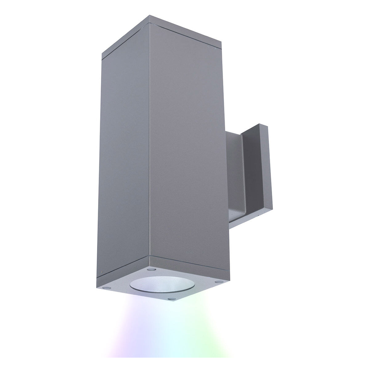 Cube Arch Graphite Sconce Wall Light in Flood, 90, Color Changing, Towards Wall