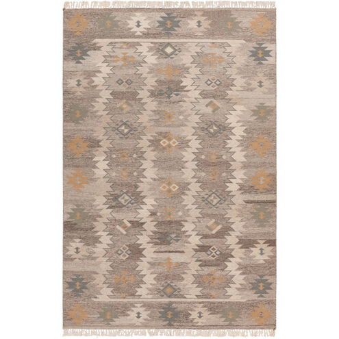 Jewel Tone II 66 X 42 inch Neutral and Brown Area Rug, Wool