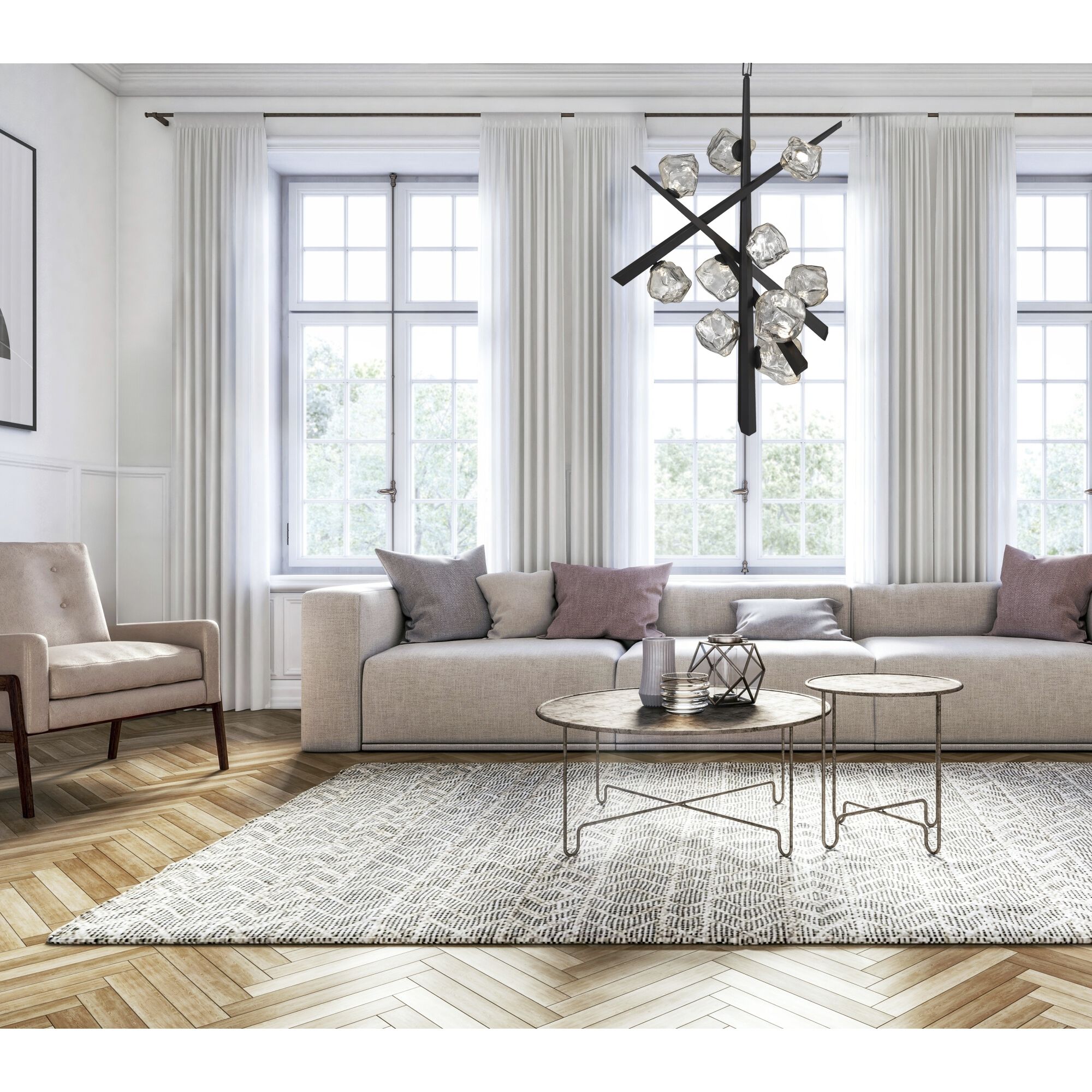 Thorah 10 Light 36 inch Graphite Chandelier Ceiling Light