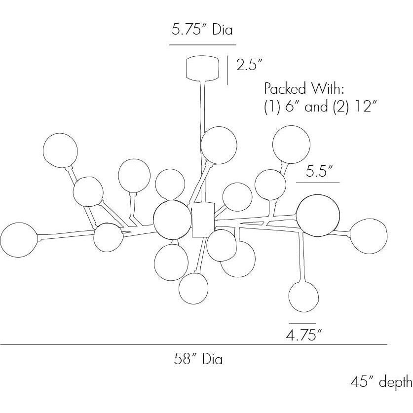 Dallas 18 Light 58 inch Vintage Brass Chandelier Ceiling Light