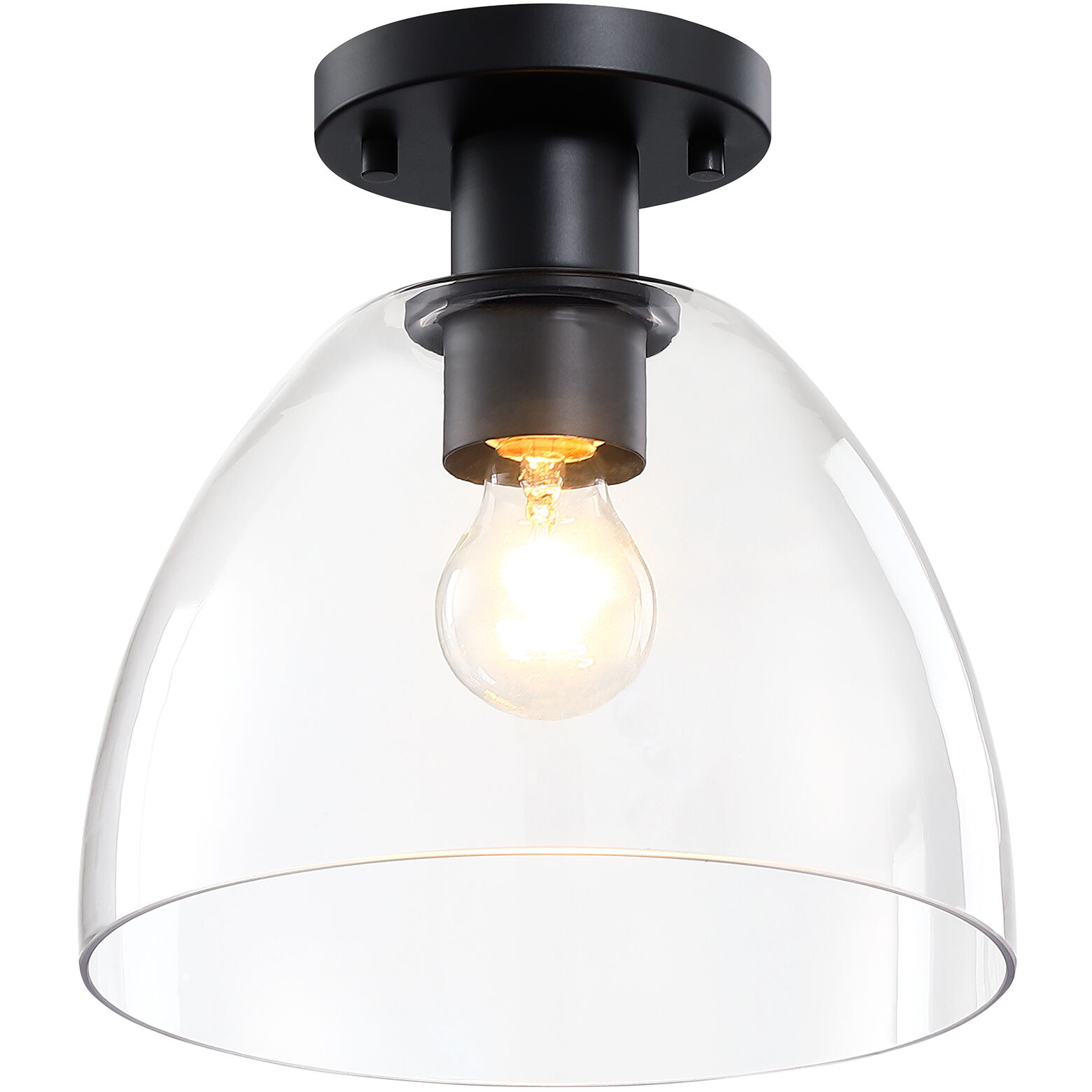 Indigo 1 Light 10 inch Matte Black Semi Flush Mount Ceiling Light