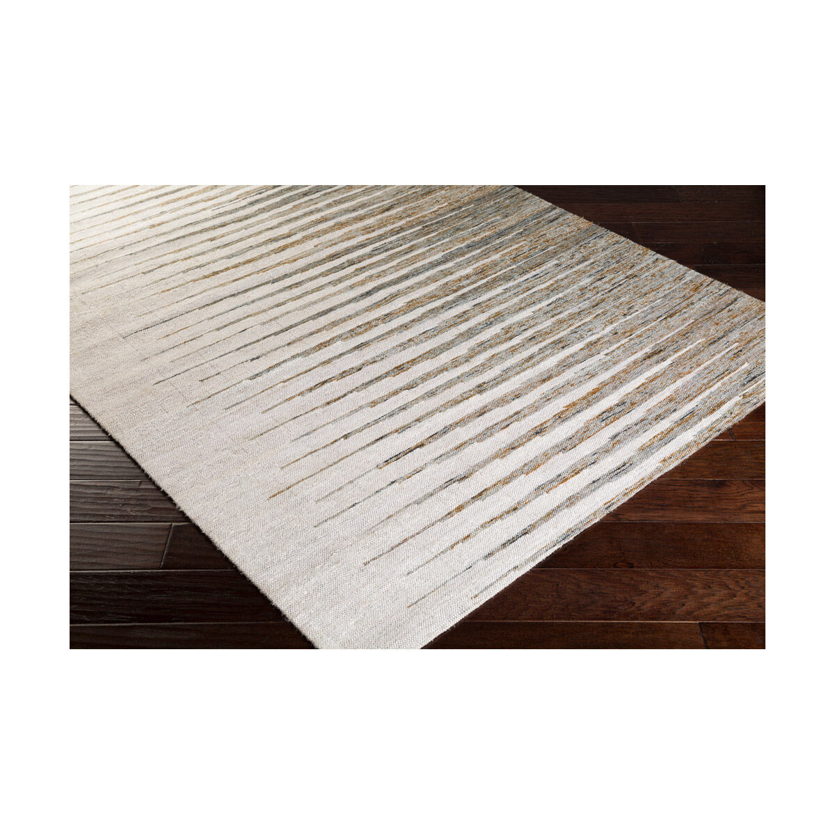 Vibe 36 X 24 inch Light Gray/Dark Brown/Ivory Rugs in 2 x 3, Cotton