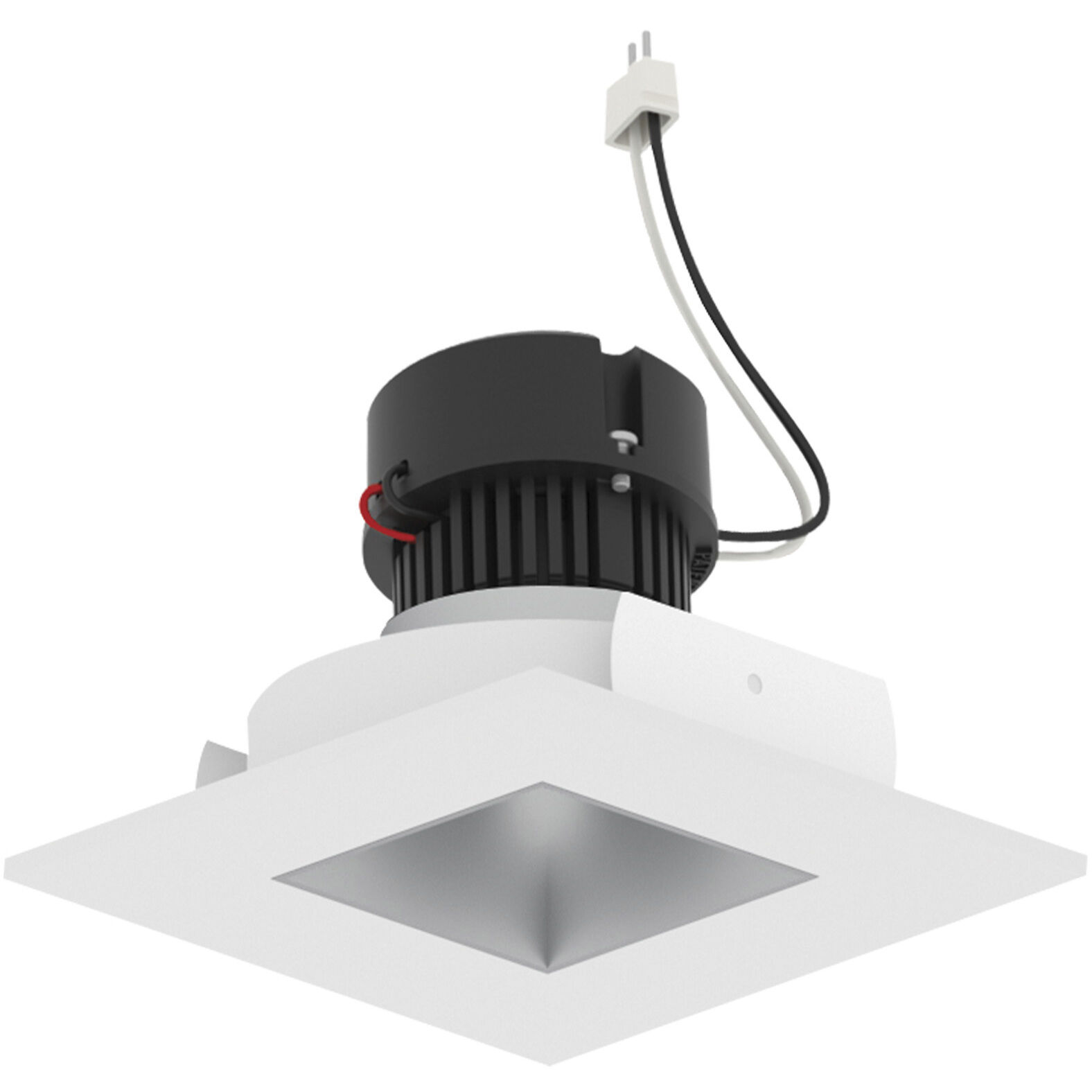 Pearl Haze Reflector / Warm White Flange LED Square Retrofit Reflector with Square Aperture in 2700K, Haze / Warm White, 4" Retrofit