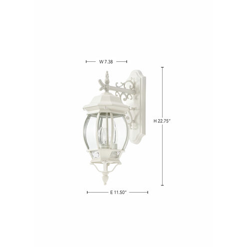 Central Park 3 Light 23 inch White Outdoor Wall Lantern