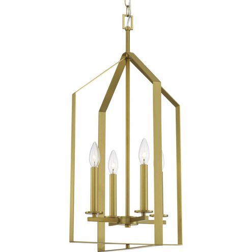 Vertex 4 Light 15 inch Brushed Gold Foyer Light Ceiling Light