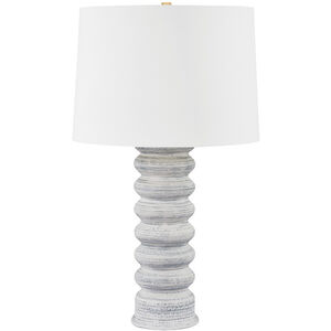 Harwinton 33 inch 25 watt Aged Brass and Ceramic Grey White Table Lamp Portable Light