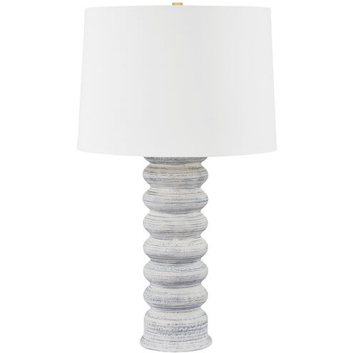 Harwinton 33 inch 25 watt Aged Brass and Ceramic Grey White Table Lamp Portable Light