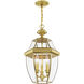 Monterey 3 Light 13 inch Polished Brass Outdoor Pendant Lantern