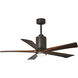 Atlas Patricia-5 52 inch Textured Bronze with Walnut Tone Blades Ceiling Fan, Atlas