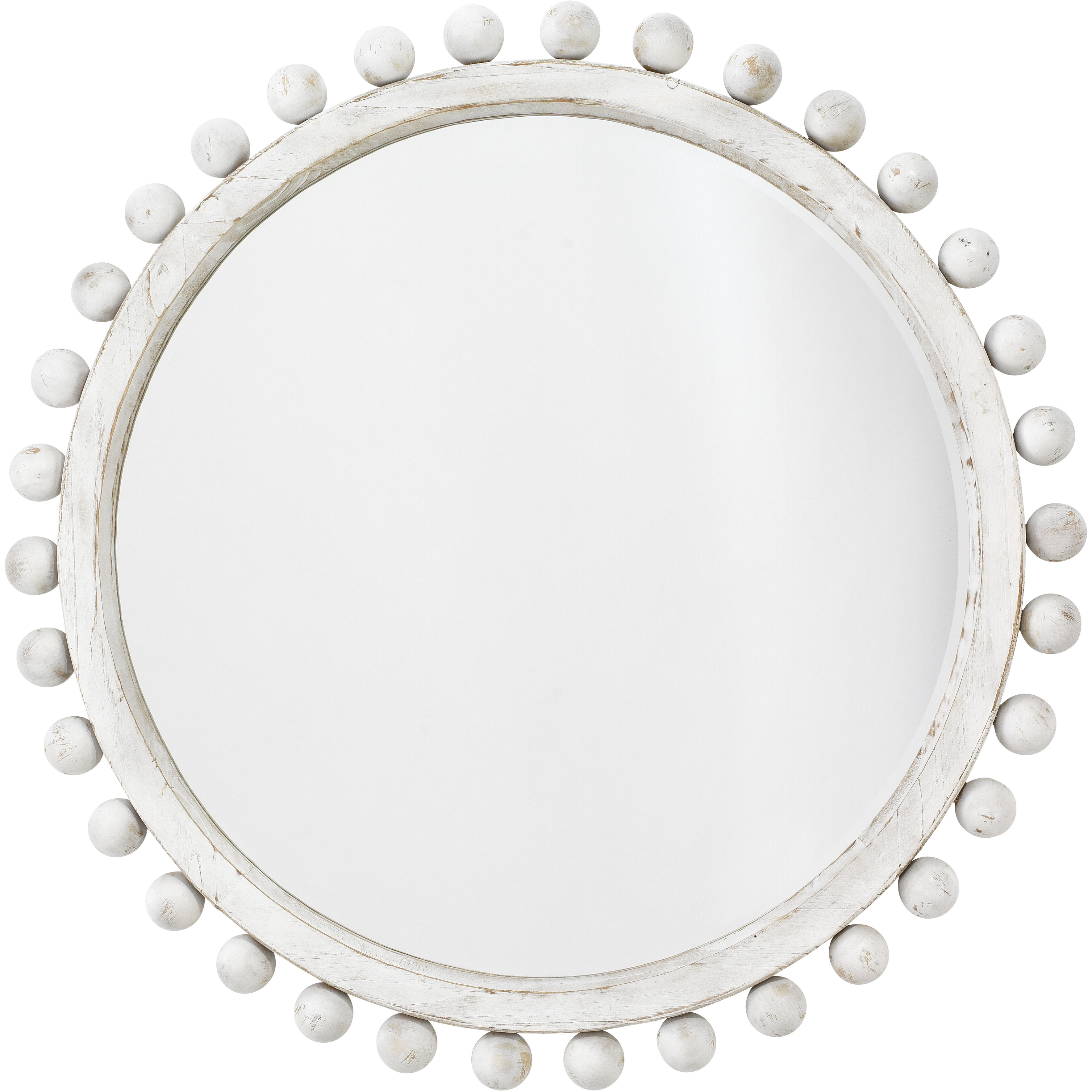 Brighton 34.75 X 34.75 inch White Washed Wood Wall Mirror