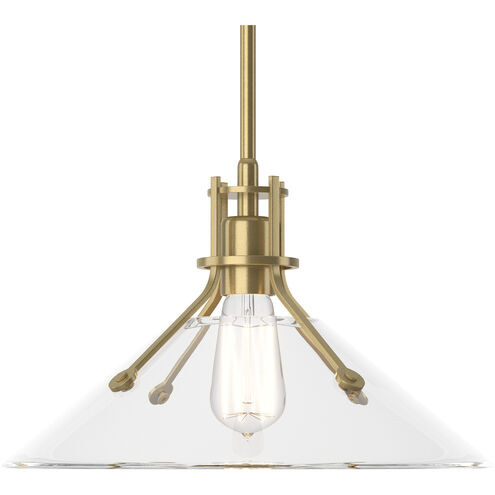 Henry 1 Light 14.4 inch Modern Brass Mini Pendant Ceiling Light in Clear, Medium