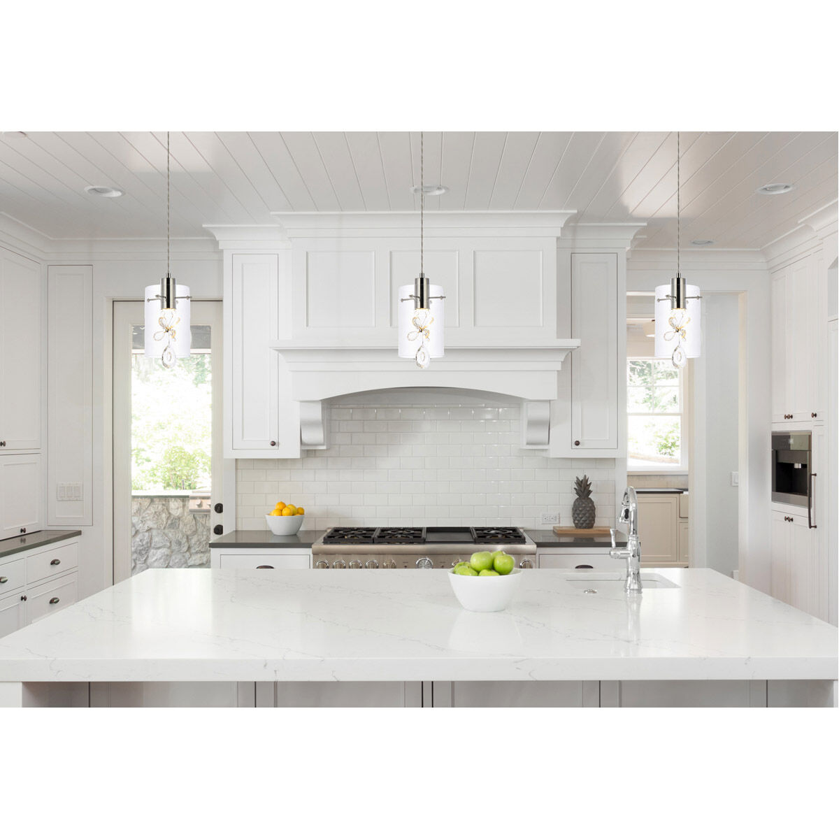 Hana 1 Light 7 inch Chrome Pendant Ceiling Light