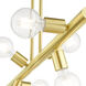 Bannister 6 Light 37 inch Satin Brass Linear Chandelier Ceiling Light