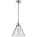 Franklin Restoration Cone LED 12 inch Antique Brass Mini Pendant Ceiling Light in Clear, Franklin Restoration