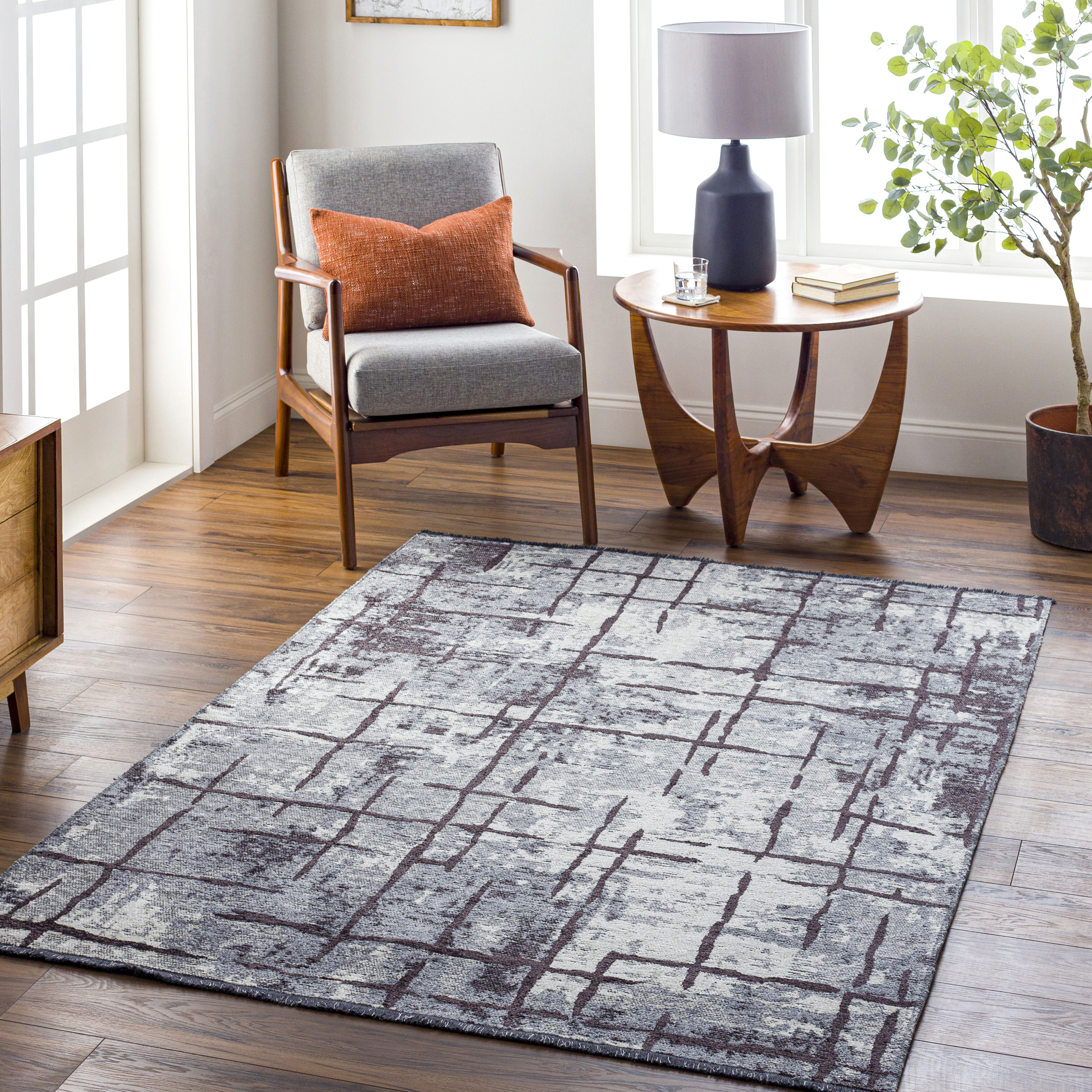 Toscana 84 X 59 inch Slate Rug, Rectangle