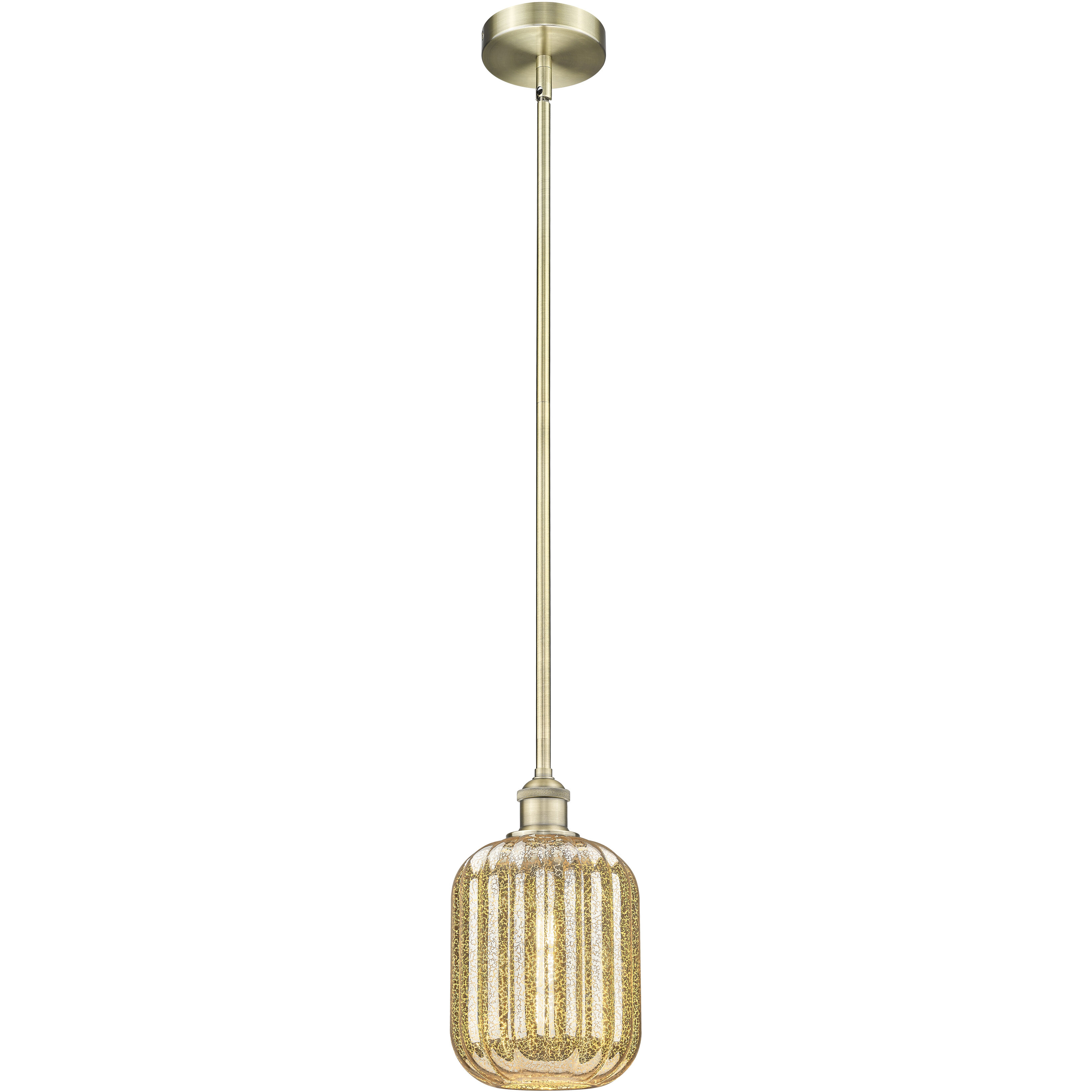 Edison Preston 1 Light 6.75 inch Antique Brass Mini Pendant Ceiling Light in Mercury