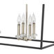 Stinson LED 34 inch Black with Polished Nickel Indoor Linear Chandelier Ceiling Light