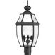 New Haven 3 Light 23 inch Textured Black Outdoor Post Lantern