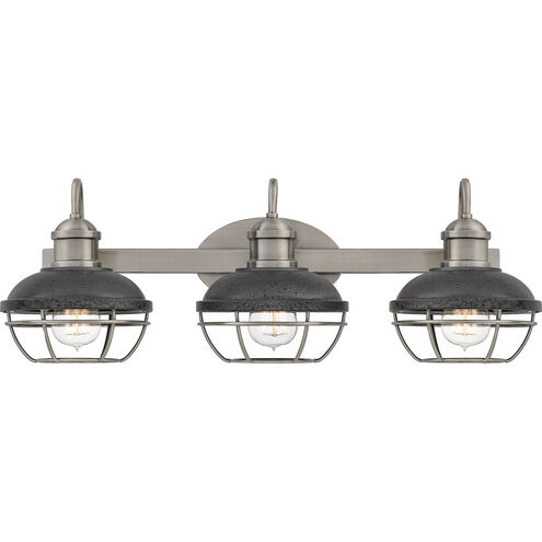 Sandpiper 3 Light 25 inch Antique Polished Nickel Bath Light Wall Light