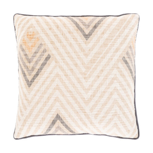 Mila 18 X 18 inch Beige/Camel/Charcoal/Saffron/Ivory Pillow Kit, Square