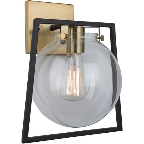 Bridgetown 1 Light 10 inch Black and Harvest Brass Wall Light