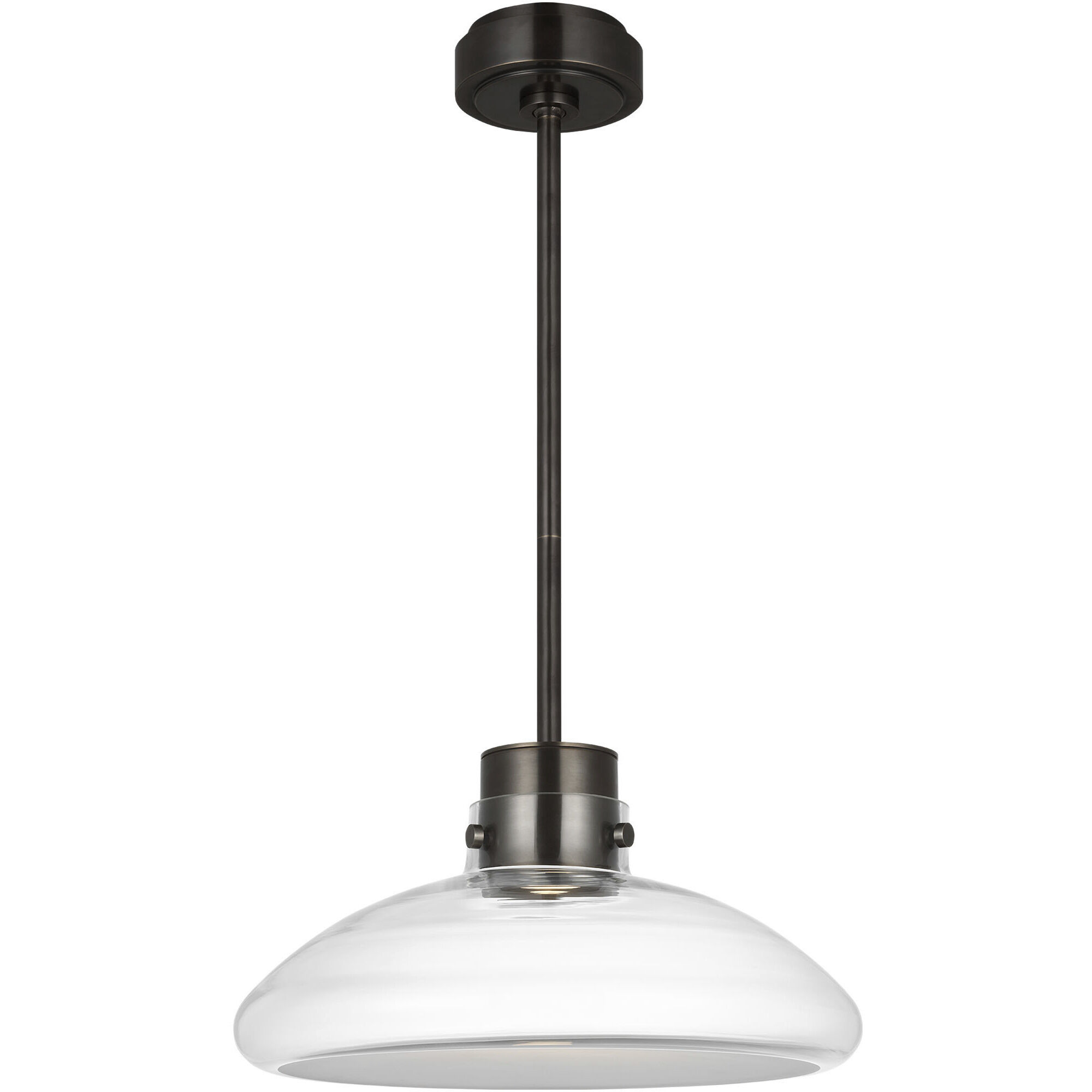 Avroko Morgan LED 16 inch Burnished Bronze with Clear Glass Pendant Ceiling Light