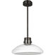 Avroko Morgan LED 16 inch Burnished Bronze with Clear Glass Pendant Ceiling Light
