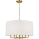 TOB by Thomas O'Brien Danica 6 Light 25 inch Burnished Brass Chandelier Ceiling Light