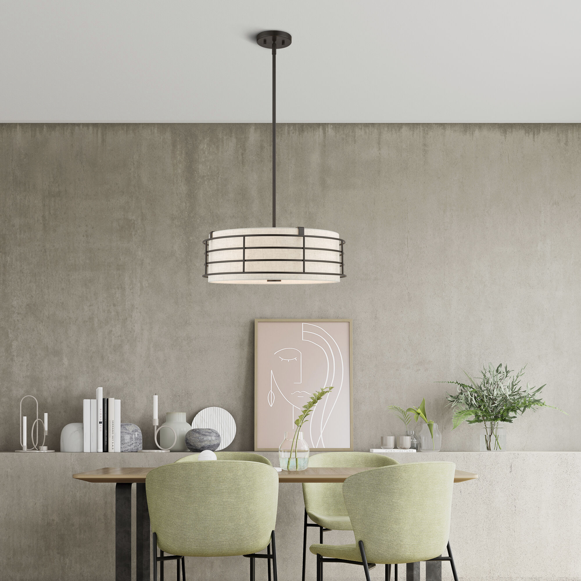 Blanchard 4 Light 20 inch English Bronze Pendant Chandelier Ceiling Light