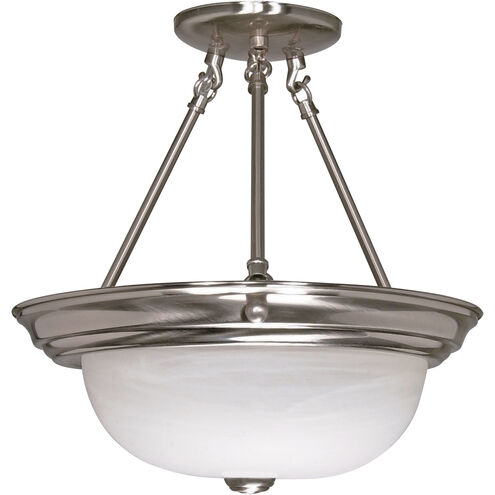 Brentwood 3 Light 15 inch Brushed Nickel Semi-Flush Ceiling Light