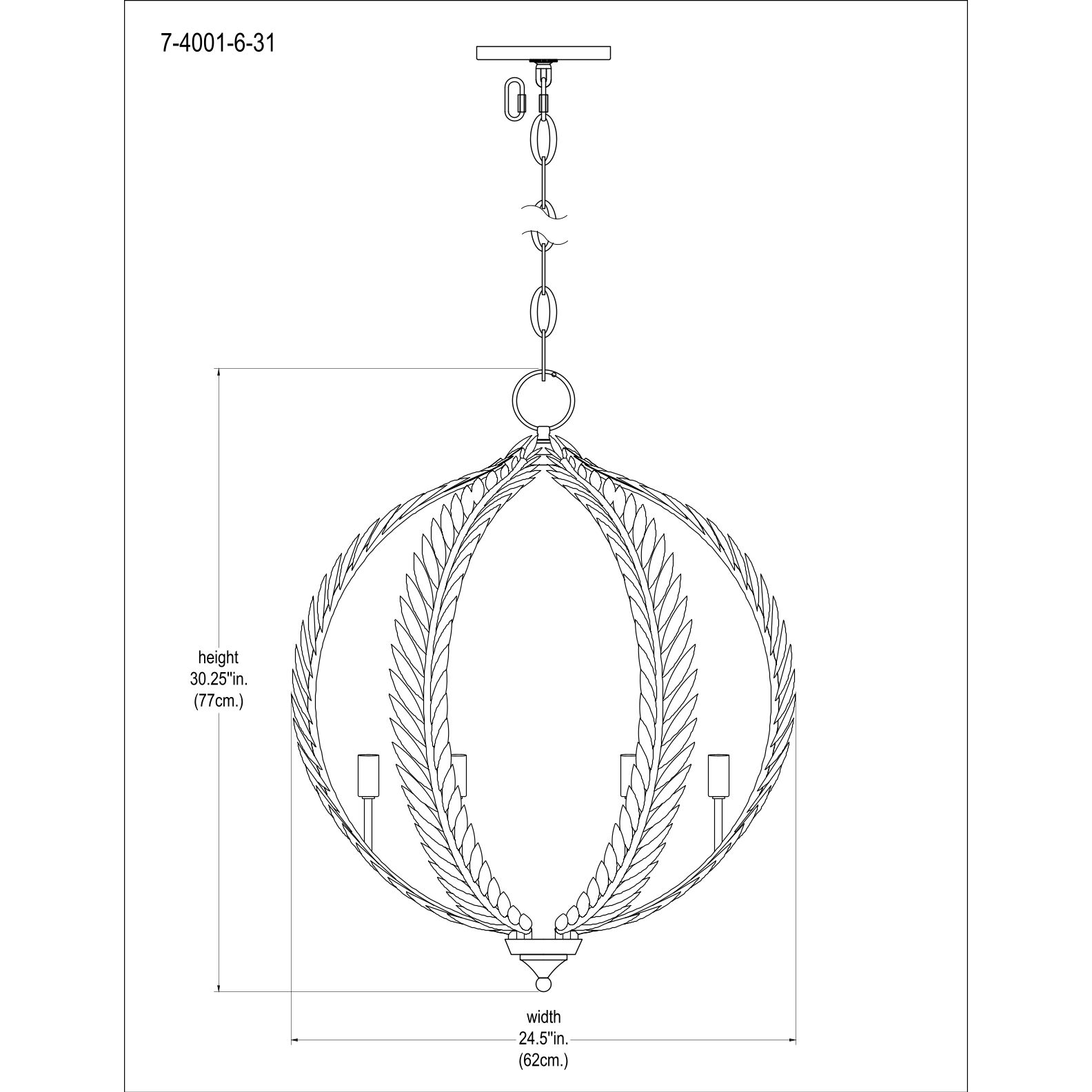 Atlas 6 Light 24 inch Grecian Gold Pendant Ceiling Light