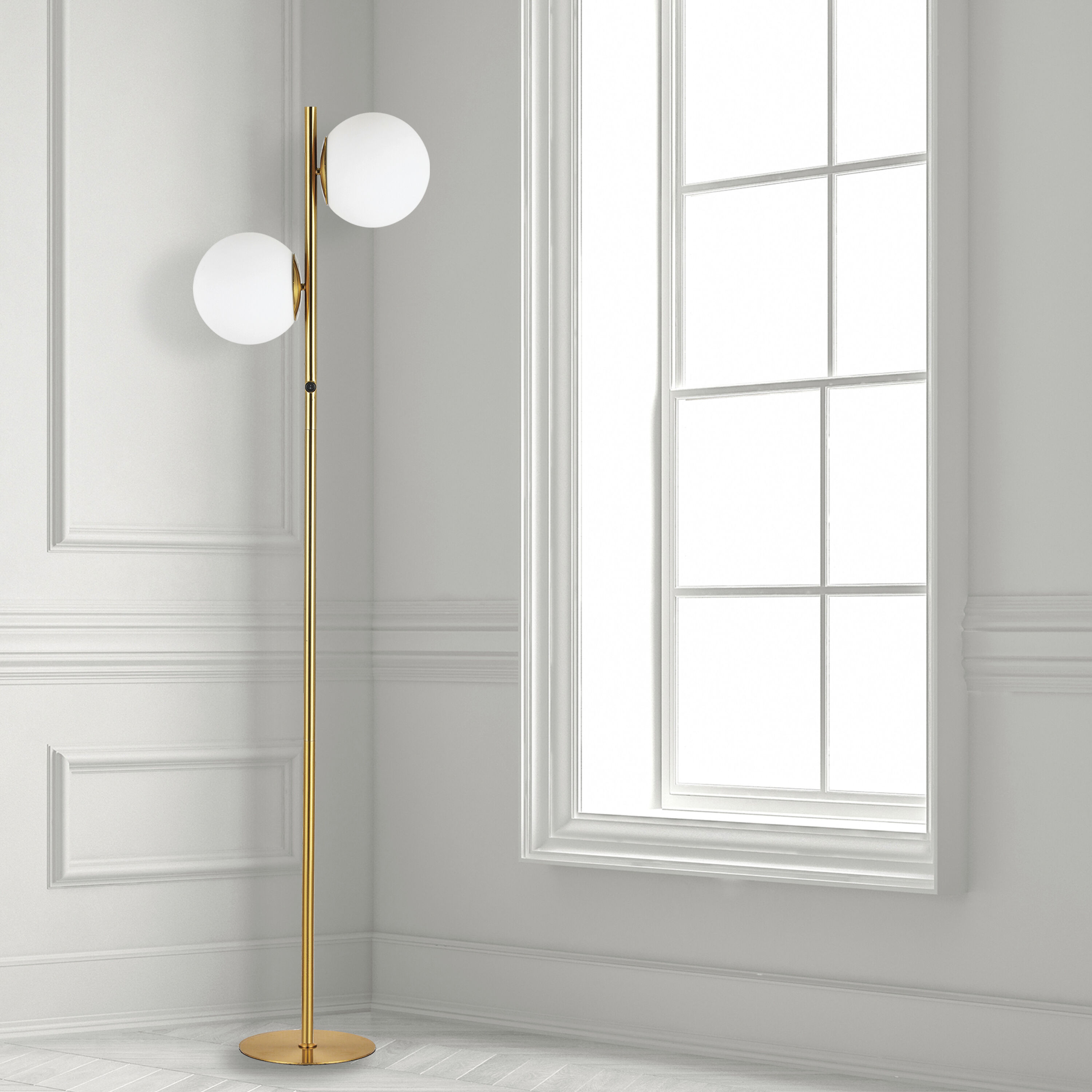 Folgar 66.75 inch 60.00 watt Aged Brass Decorative Floor Lamp Portable Light