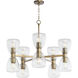 Relo 10 Light 30 inch Dark Brass Chandelier Ceiling Light