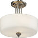 Cardinal 3 Light 13 inch Brushed Nickel Semi Flush Mount Ceiling Light