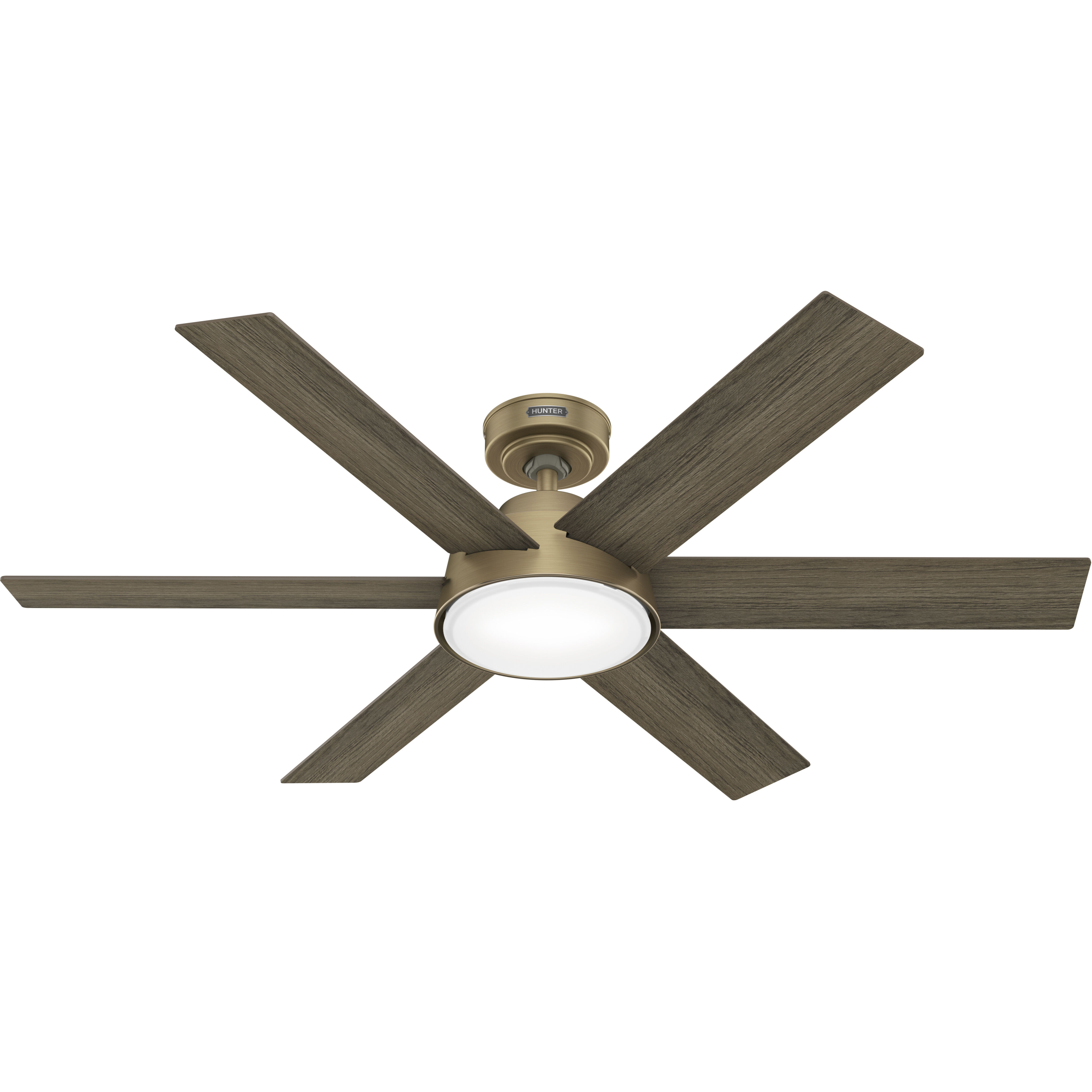Donatella 52 inch Burnished Brass with Warm Grey Oak Blades Ceiling Fan