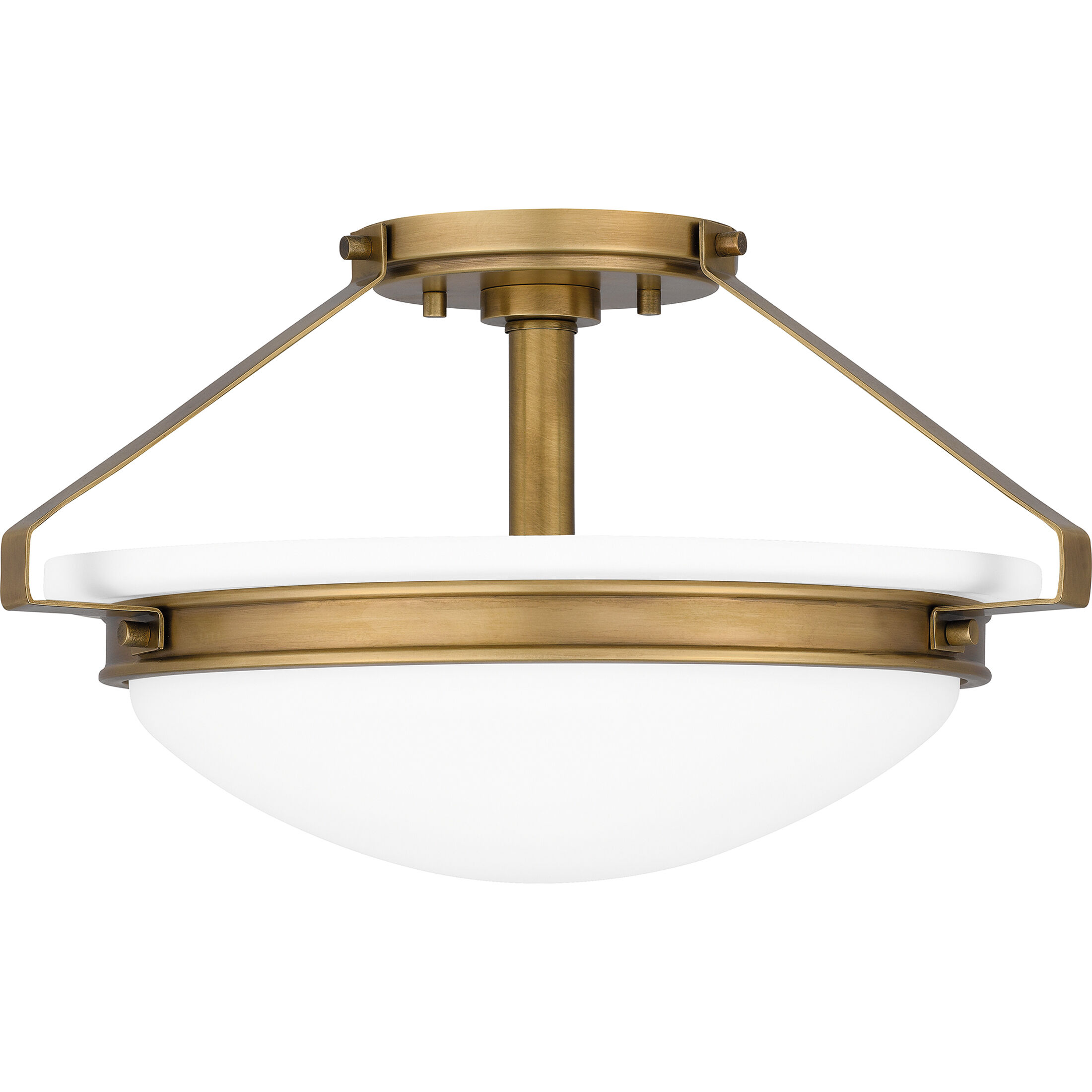 Elderwood 2 Light 15 inch Weathered Brass Semi-Flush Mount Ceiling Light