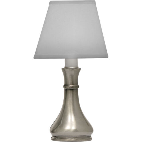 Ellie 10 inch Antique Nickel Candle Lamp Portable Light