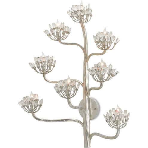 Agave Americana 8 Light 25 inch Contemporary Silver Leaf Wall Sconce Wall Light, Marjorie Skouras Collection