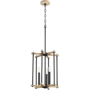 Silva 3 Light 13 inch Noir with Weathered Oak Entry Ceiling Light