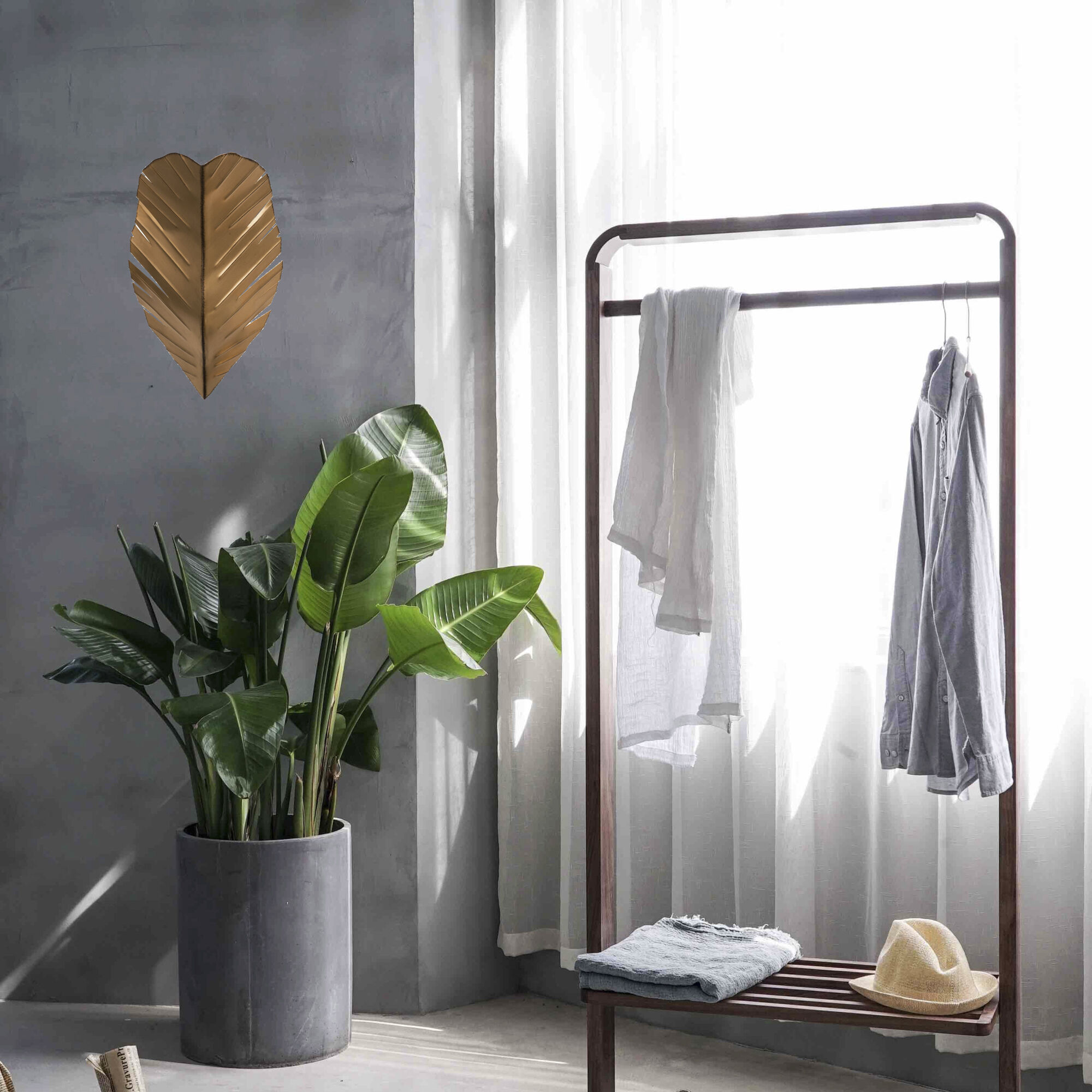 Banana Leaf 2 Light 12 inch Gold Wall Sconce Wall Light in Gold with Dark Edging